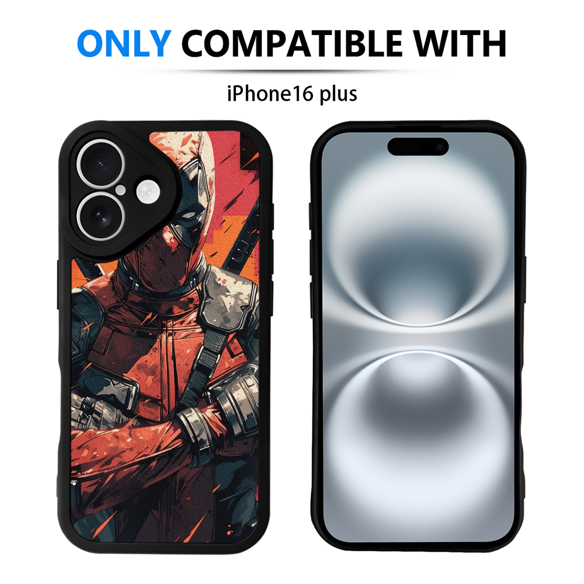 （画像用） Deadpool デッドプール 【iPhone 16シリーズ対応】シリコンスマホケース（レザー調） 材質：シリコン